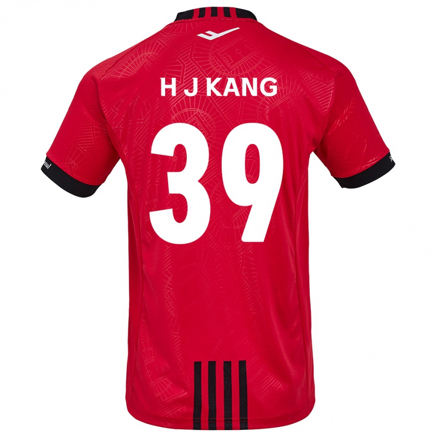 Kids Football Ju-Hyeok Kang #39 Red Black Home Jersey 2024/25 T-Shirt Australia