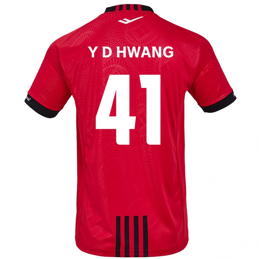 Kids Football Do-Yoon Hwang #41 Red Black Home Jersey 2024/25 T-Shirt Australia