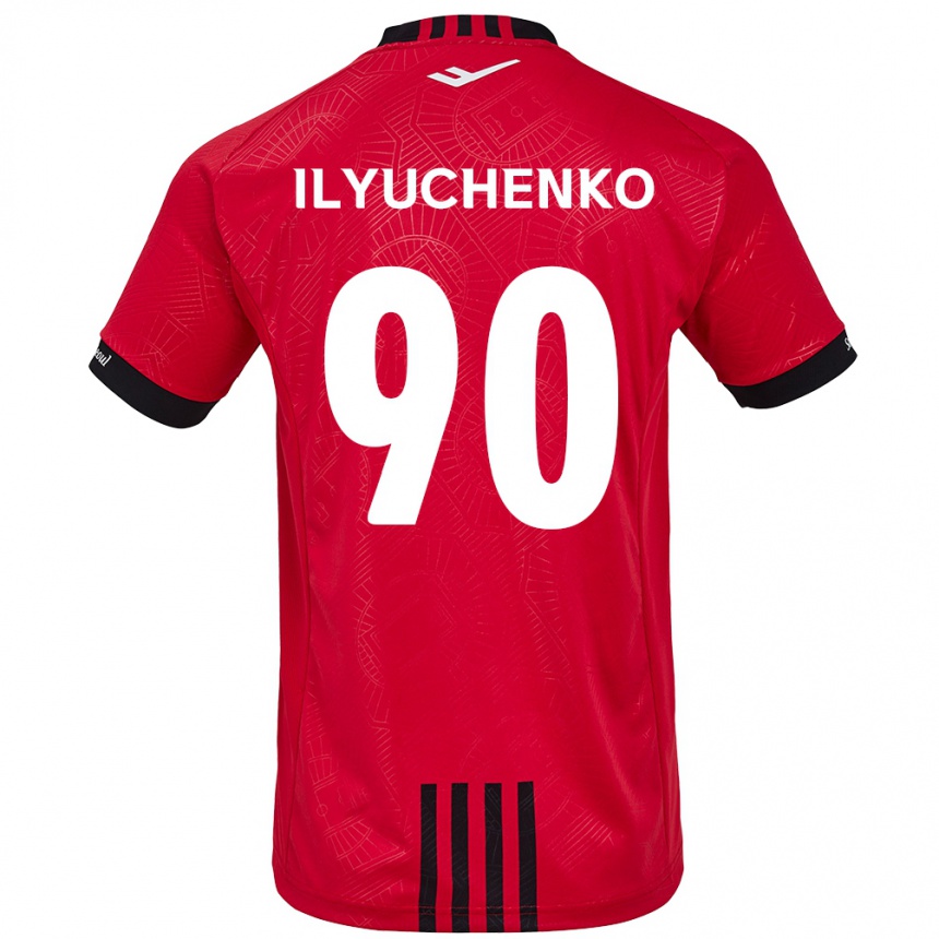 Kids Football Stanislav Ilyuchenko #90 Red Black Home Jersey 2024/25 T-Shirt Australia