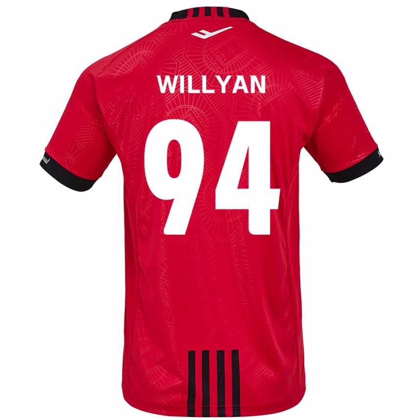 Kids Football Willyan #94 Red Black Home Jersey 2024/25 T-Shirt Australia