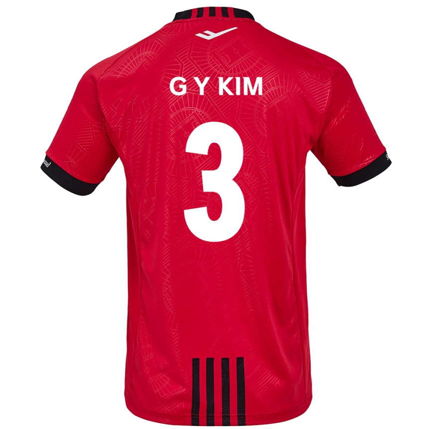 Kids Football Yu-Geon Kim #3 Red Black Home Jersey 2024/25 T-Shirt Australia