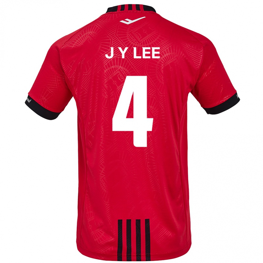 Kids Football Young-Jun Lee #4 Red Black Home Jersey 2024/25 T-Shirt Australia