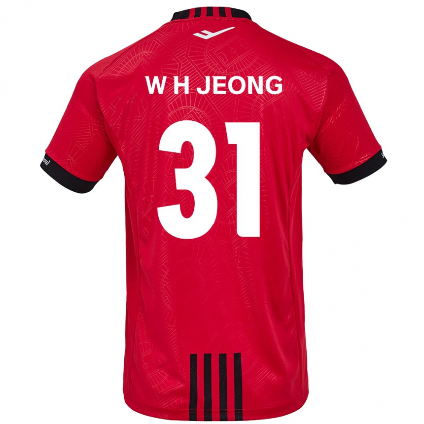 Kids Football Hyun-Woong Jeong #31 Red Black Home Jersey 2024/25 T-Shirt Australia