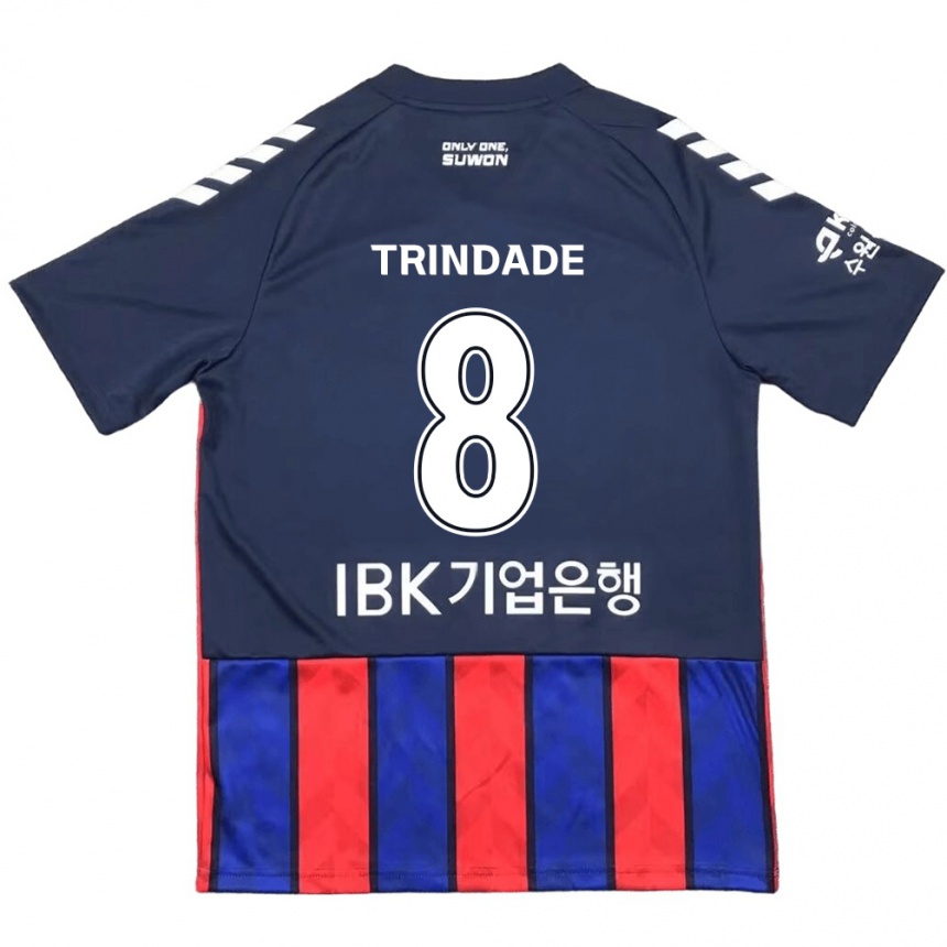 Kids Football Matheus Trindade #8 Blue Red Home Jersey 2024/25 T-Shirt Australia