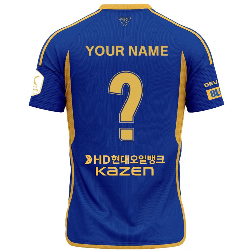 Kids Football Your Name #0 Blue Yellow Home Jersey 2024/25 T-Shirt Australia