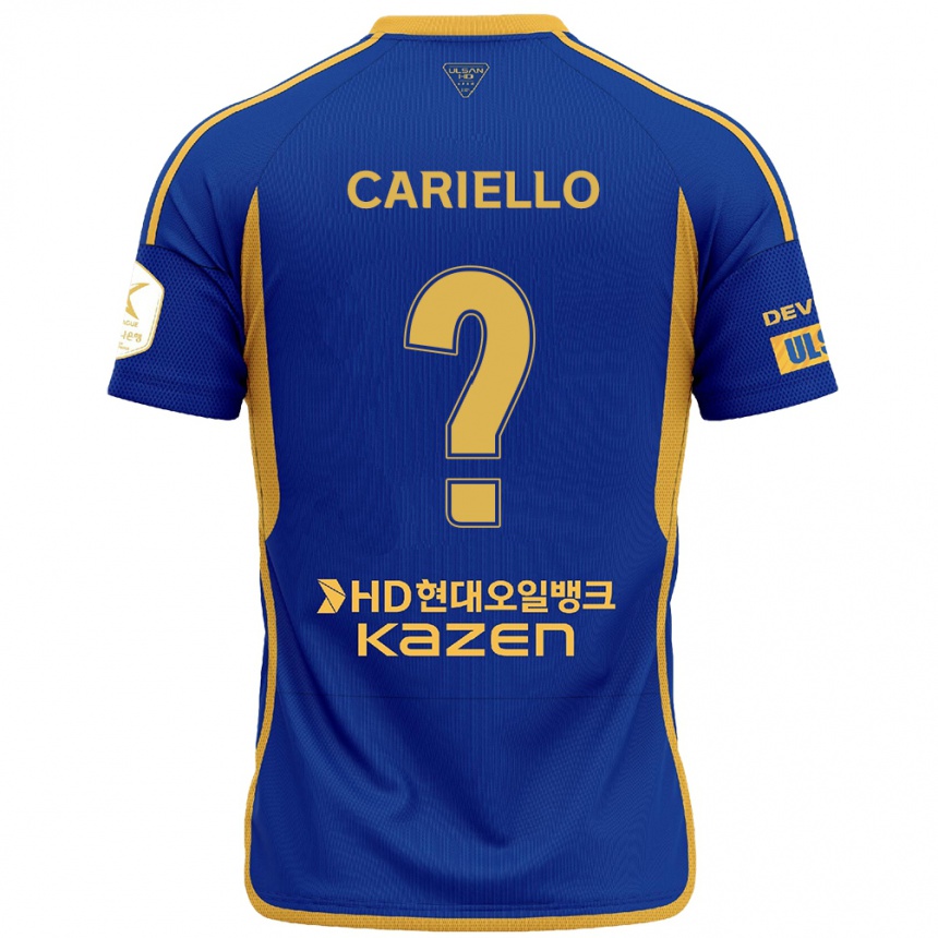 Kids Football Yago Cariello #0 Blue Yellow Home Jersey 2024/25 T-Shirt Australia