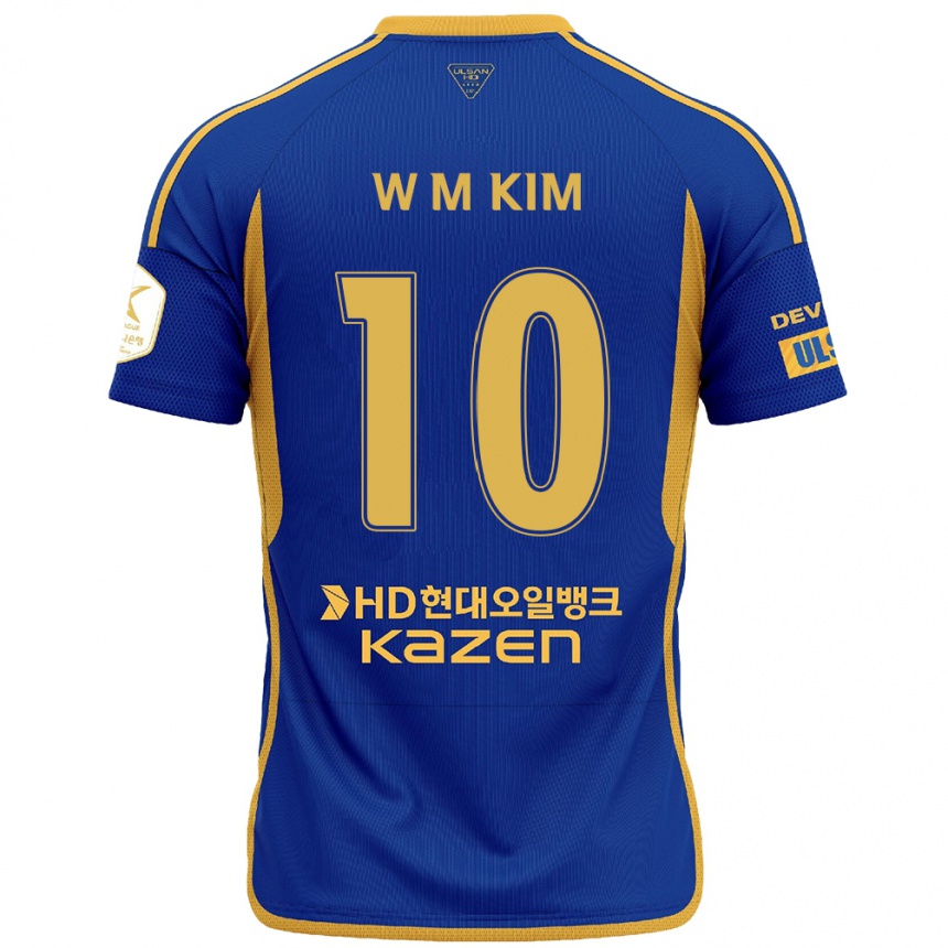 Kids Football Min-Woo Kim #10 Blue Yellow Home Jersey 2024/25 T-Shirt Australia