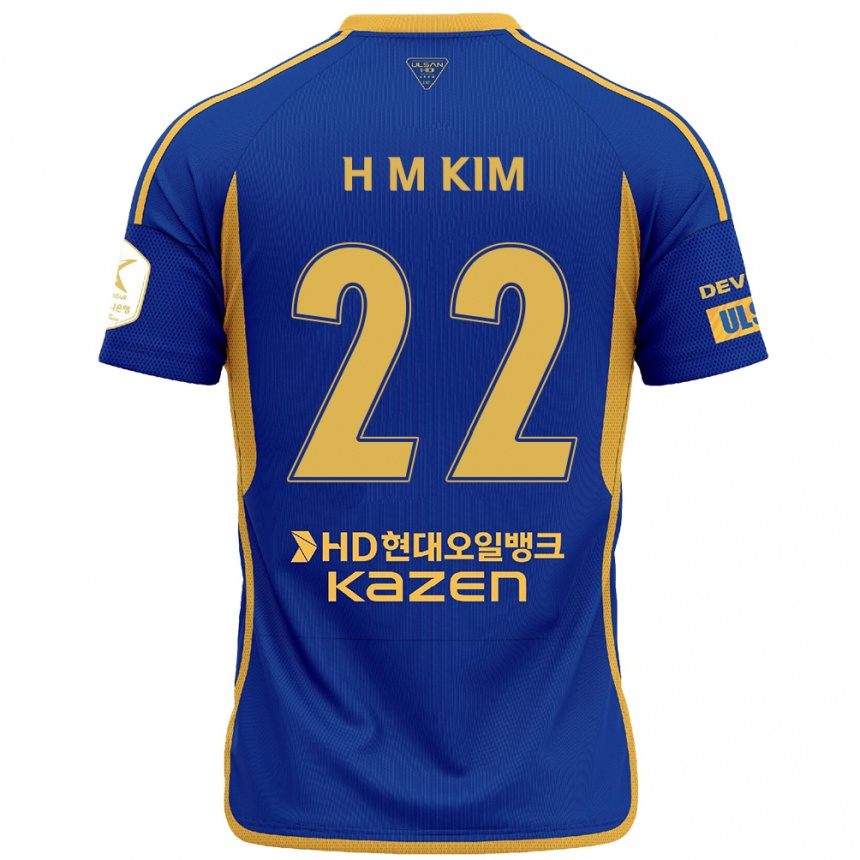 Kids Football Min-Hyuk Kim #22 Blue Yellow Home Jersey 2024/25 T-Shirt Australia