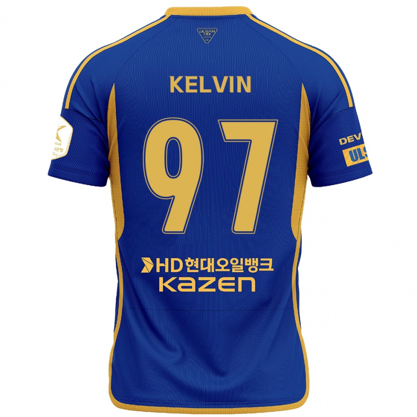 Kids Football Kelvin #97 Blue Yellow Home Jersey 2024/25 T-Shirt Australia