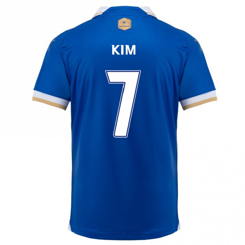 Kids Football Hyun Kim #7 Blue White Home Jersey 2024/25 T-Shirt Australia