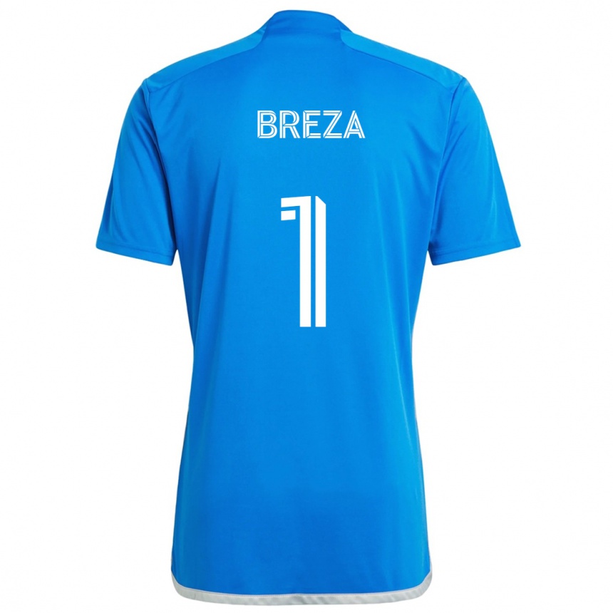 Kids Football Sebastian Breza #1 Blue White Home Jersey 2024/25 T-Shirt Australia