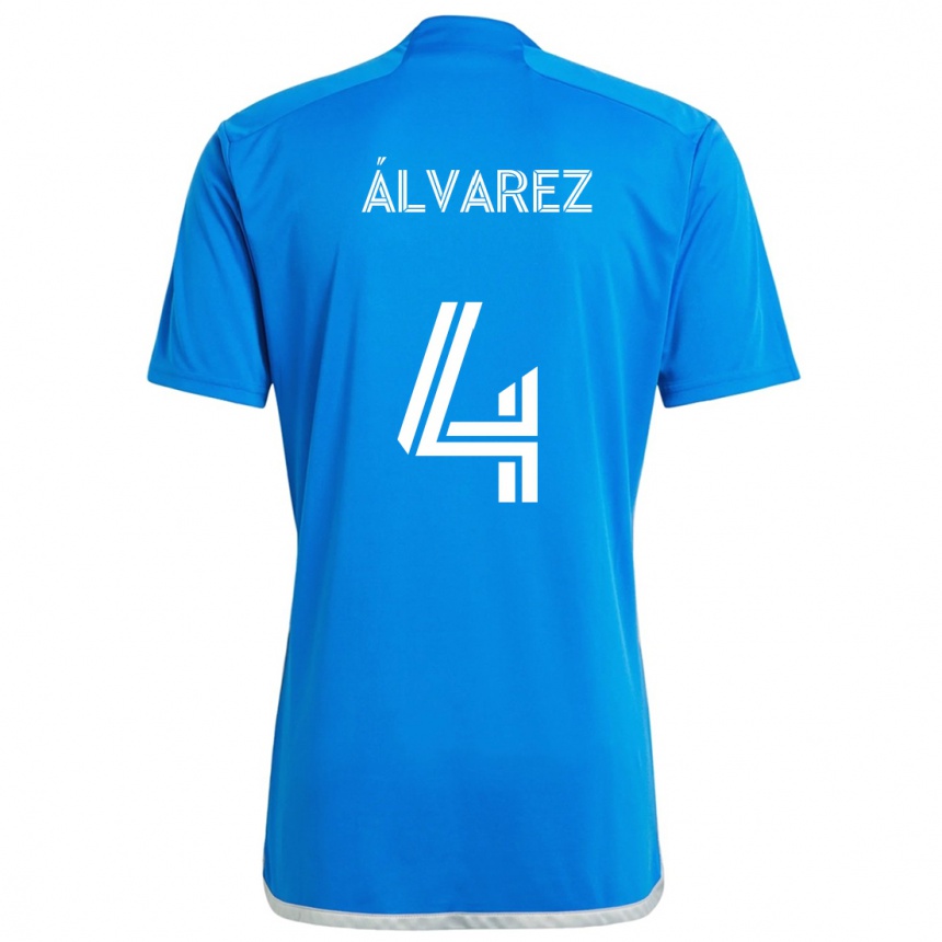 Kids Football Fernando Álvarez #4 Blue White Home Jersey 2024/25 T-Shirt Australia