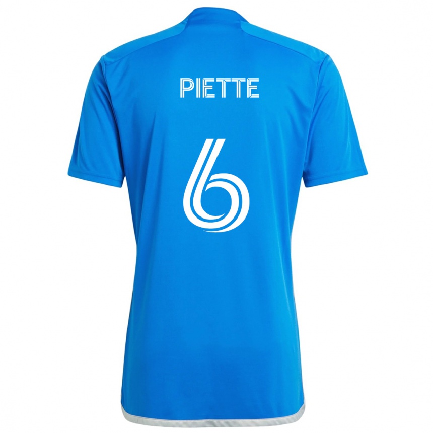 Kids Football Samuel Piette #6 Blue White Home Jersey 2024/25 T-Shirt Australia