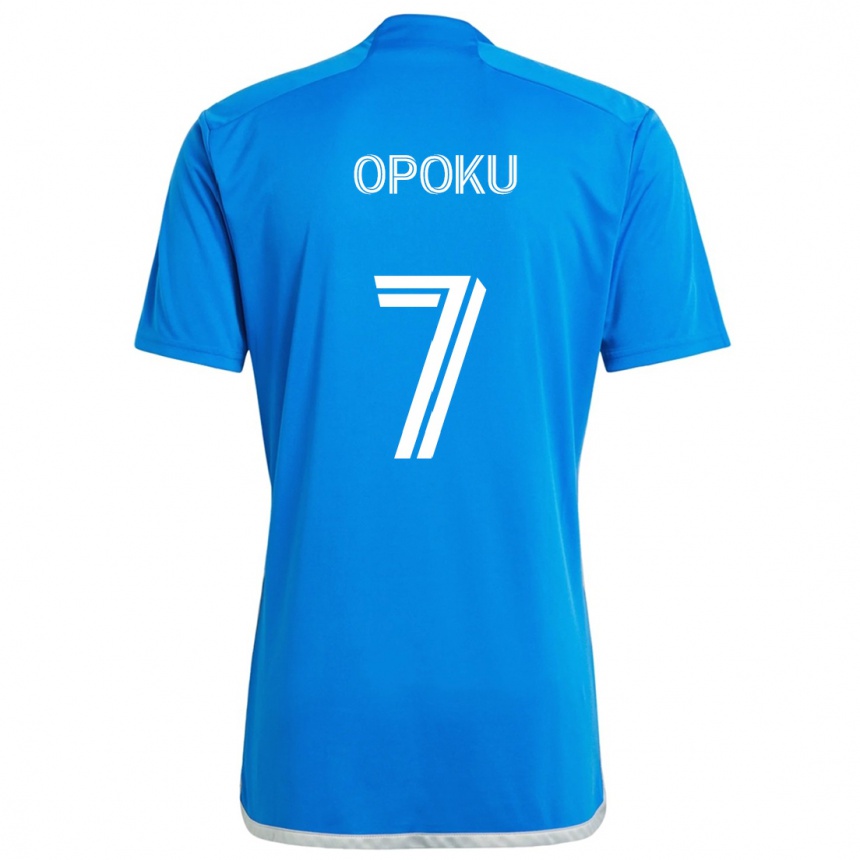 Kids Football Kwadwo Opoku #7 Blue White Home Jersey 2024/25 T-Shirt Australia