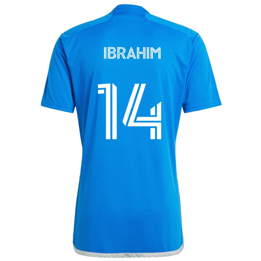 Kids Football Sunusi Ibrahim #14 Blue White Home Jersey 2024/25 T-Shirt Australia