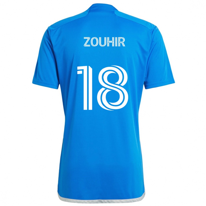 Kids Football Rida Zouhir #18 Blue White Home Jersey 2024/25 T-Shirt Australia