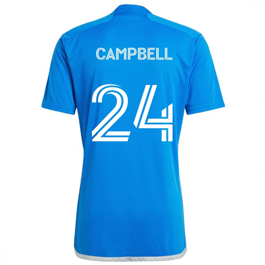 Kids Football George Campbell #24 Blue White Home Jersey 2024/25 T-Shirt Australia