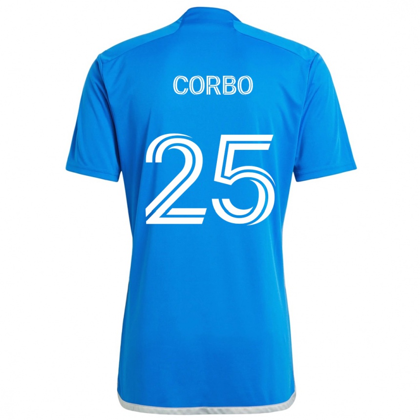 Kids Football Gabriele Corbo #25 Blue White Home Jersey 2024/25 T-Shirt Australia