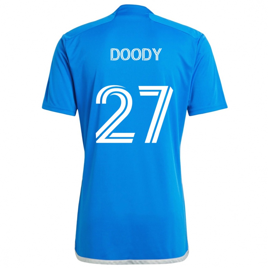 Kids Football Grayson Doody #27 Blue White Home Jersey 2024/25 T-Shirt Australia