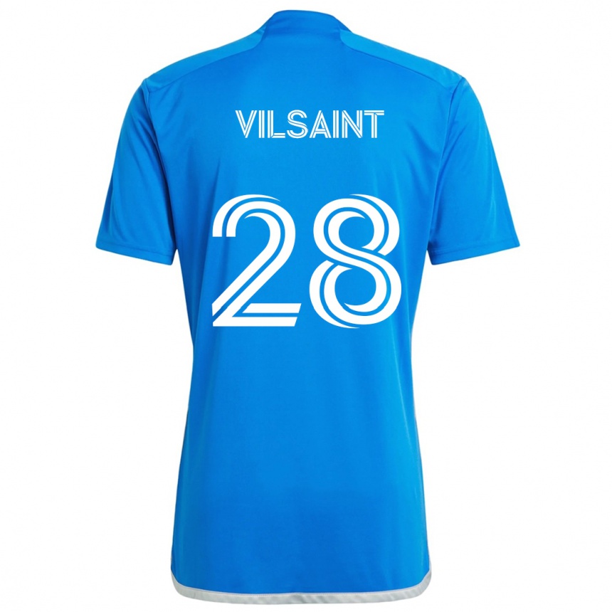 Kids Football Jules-Anthony Vilsaint #28 Blue White Home Jersey 2024/25 T-Shirt Australia