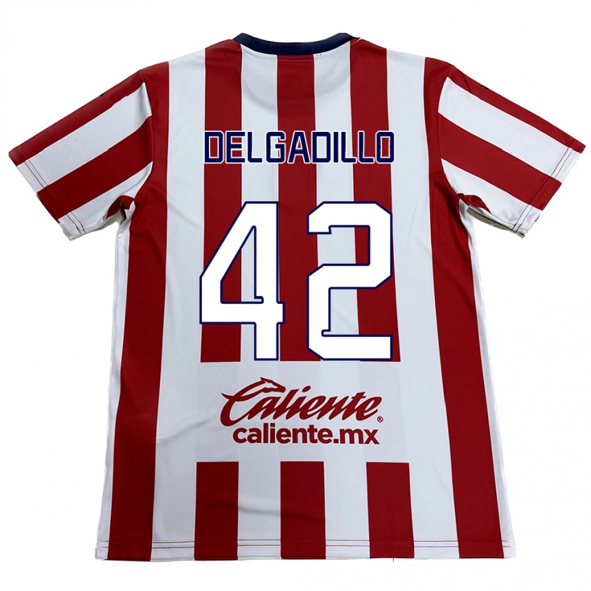 Kids Football Diego Delgadillo #42 Red White Home Jersey 2024/25 T-Shirt Australia