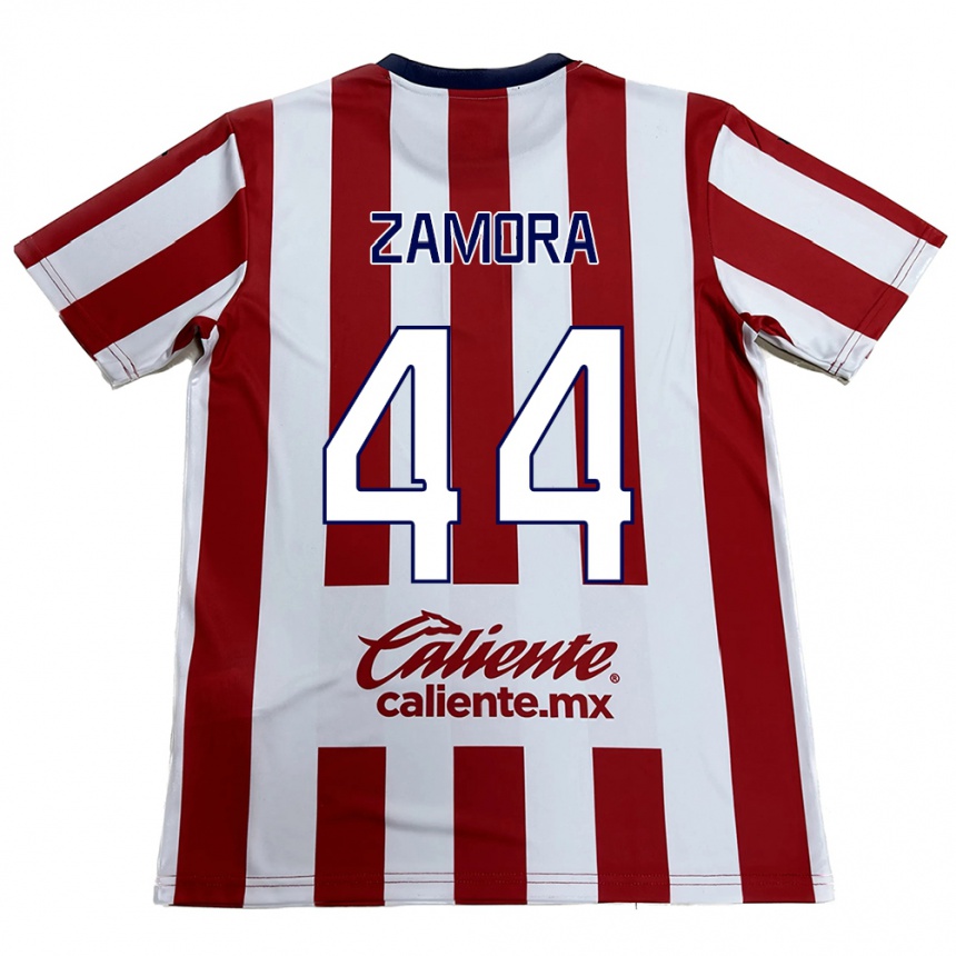 Kids Football Saúl Zamora #44 Red White Home Jersey 2024/25 T-Shirt Australia