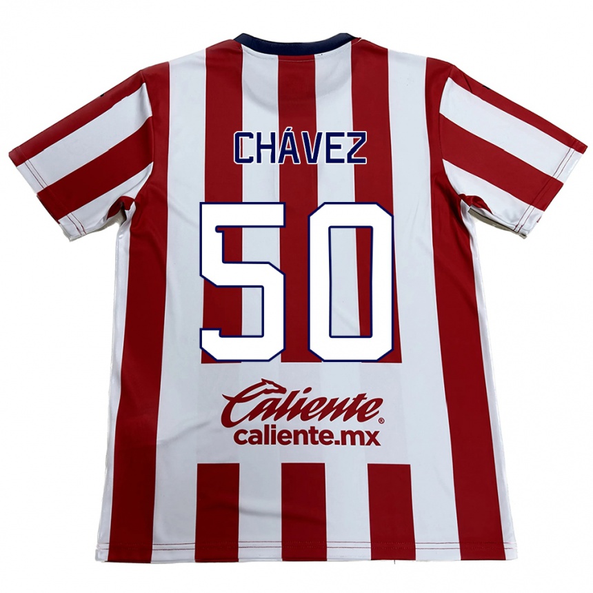 Kids Football Mateo Chávez #50 Red White Home Jersey 2024/25 T-Shirt Australia