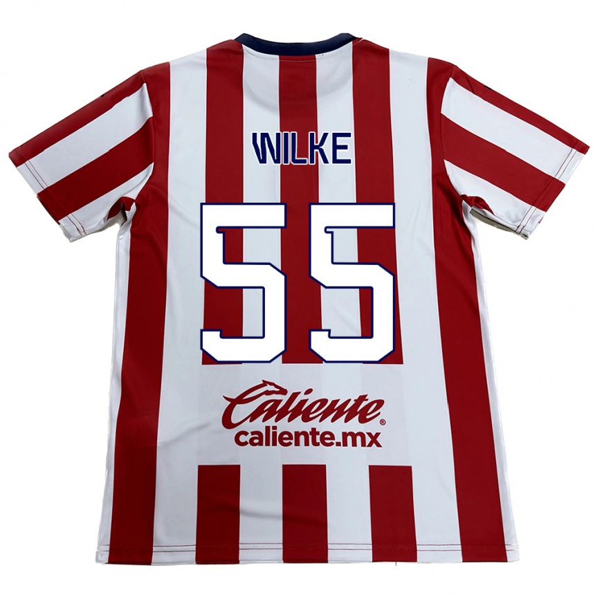 Kids Football Teun Wilke #55 Red White Home Jersey 2024/25 T-Shirt Australia