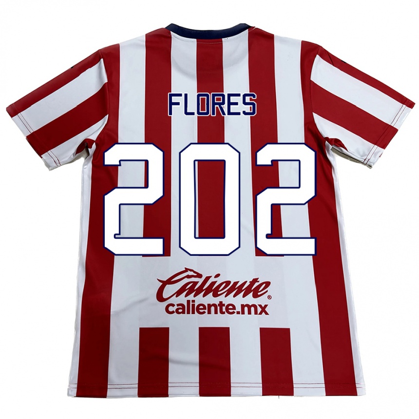 Kids Football Daniel Flores #202 Red White Home Jersey 2024/25 T-Shirt Australia