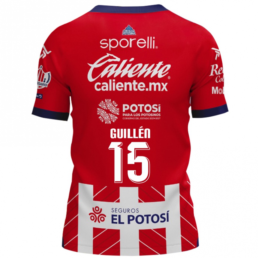 Kids Football Daniel Guillén #15 Red White Home Jersey 2024/25 T-Shirt Australia