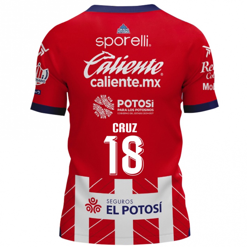 Kids Football Aldo Cruz #18 Red White Home Jersey 2024/25 T-Shirt Australia