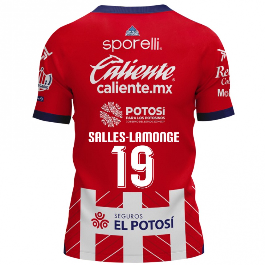 Kids Football Sébastien Salles-Lamonge #19 Red White Home Jersey 2024/25 T-Shirt Australia