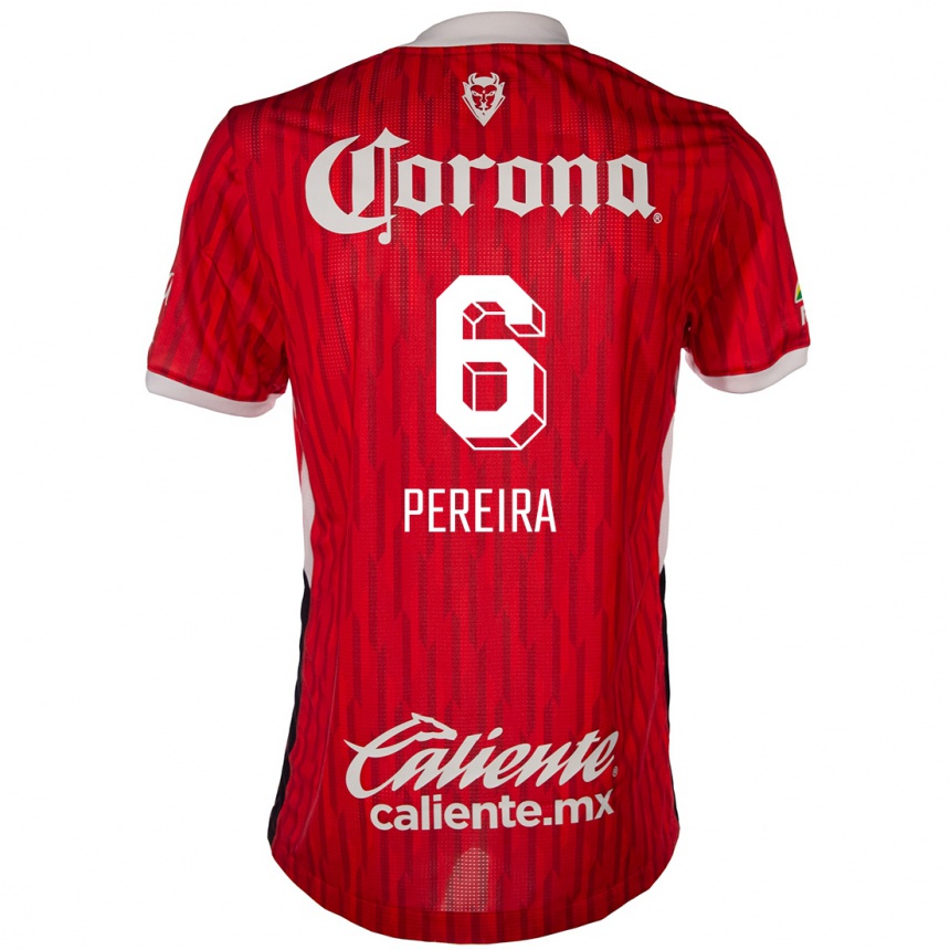 Kids Football Federico Pereira #6 Red White Home Jersey 2024/25 T-Shirt Australia