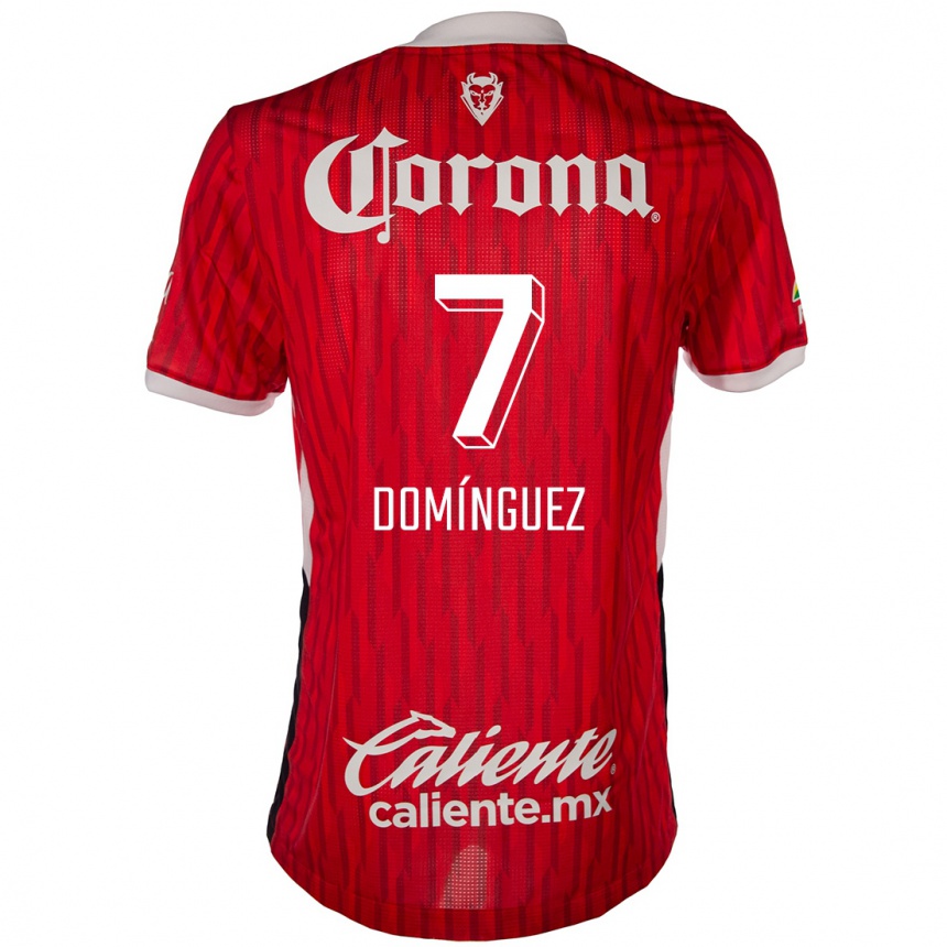 Kids Football Juan Domínguez #7 Red White Home Jersey 2024/25 T-Shirt Australia