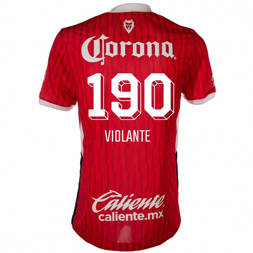 Kids Football Isaías Violante #190 Red White Home Jersey 2024/25 T-Shirt Australia