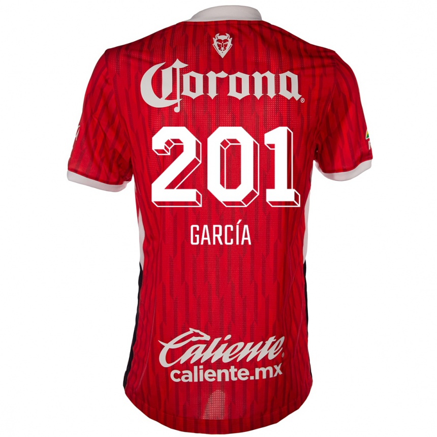 Kids Football Eros García #201 Red White Home Jersey 2024/25 T-Shirt Australia