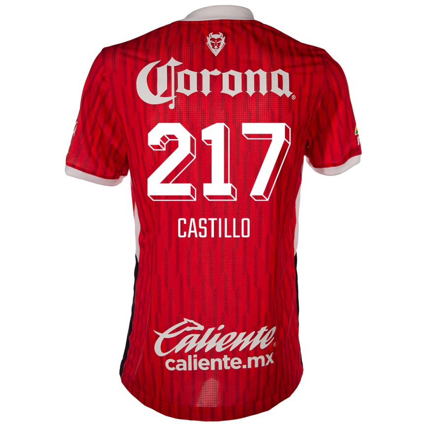 Kids Football Klever Castillo #217 Red White Home Jersey 2024/25 T-Shirt Australia