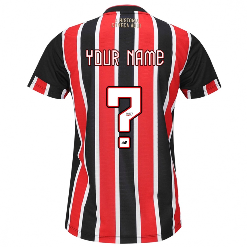 Kids Football Your Name #0 Black Red White Away Jersey 2024/25 T-Shirt Australia