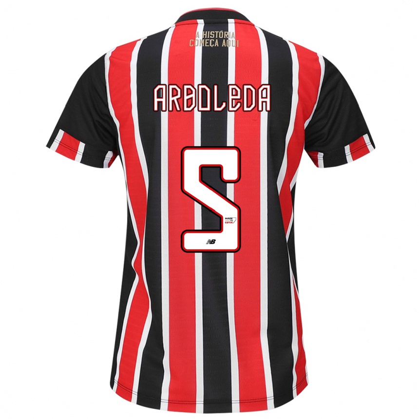 Kids Football Robert Arboleda #5 Black Red White Away Jersey 2024/25 T-Shirt Australia