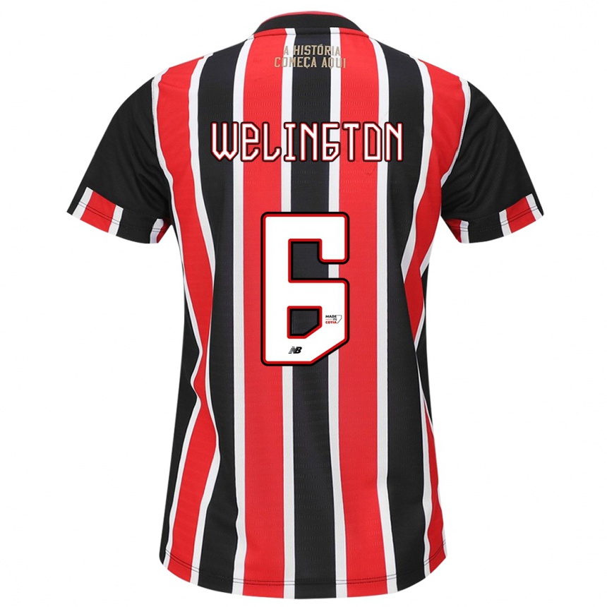 Kids Football Welington #6 Black Red White Away Jersey 2024/25 T-Shirt Australia