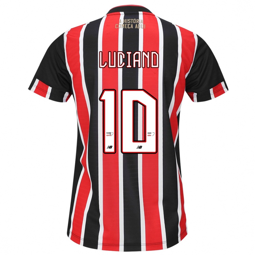 Kids Football Luciano #10 Black Red White Away Jersey 2024/25 T-Shirt Australia