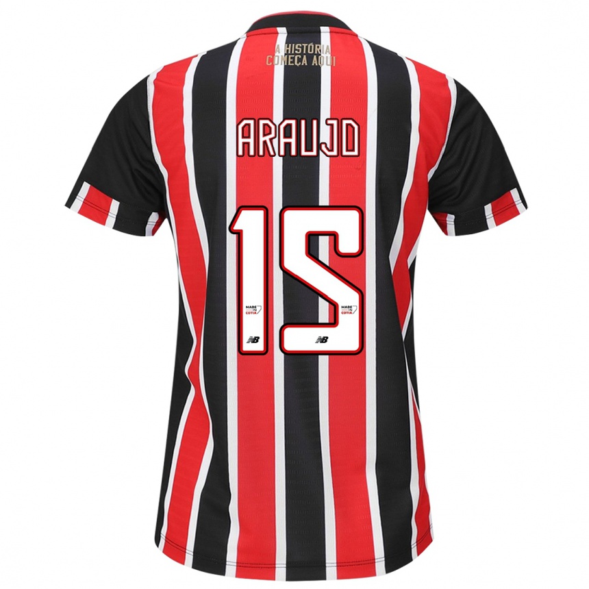 Kids Football Michel Araújo #15 Black Red White Away Jersey 2024/25 T-Shirt Australia