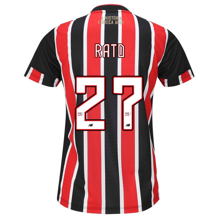 Kids Football Wellington Rato #27 Black Red White Away Jersey 2024/25 T-Shirt Australia