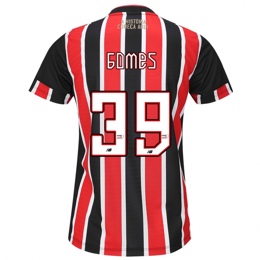 Kids Football William Gomes #39 Black Red White Away Jersey 2024/25 T-Shirt Australia