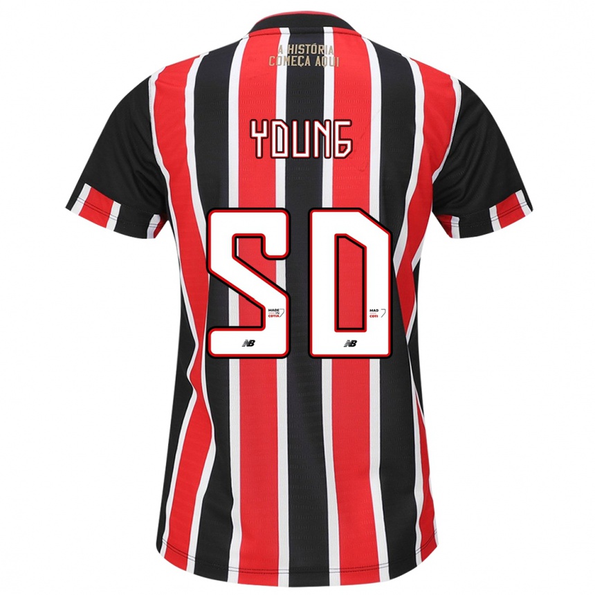 Kids Football Young #50 Black Red White Away Jersey 2024/25 T-Shirt Australia