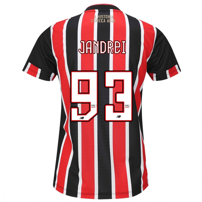 Kids Football Jandrei #93 Black Red White Away Jersey 2024/25 T-Shirt Australia