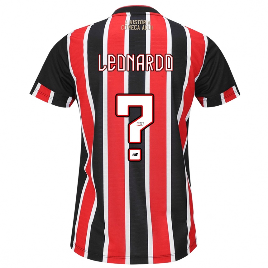 Kids Football Hugo Leonardo #0 Black Red White Away Jersey 2024/25 T-Shirt Australia