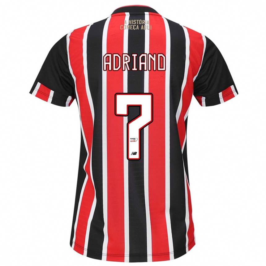 Kids Football João Adriano #7 Black Red White Away Jersey 2024/25 T-Shirt Australia