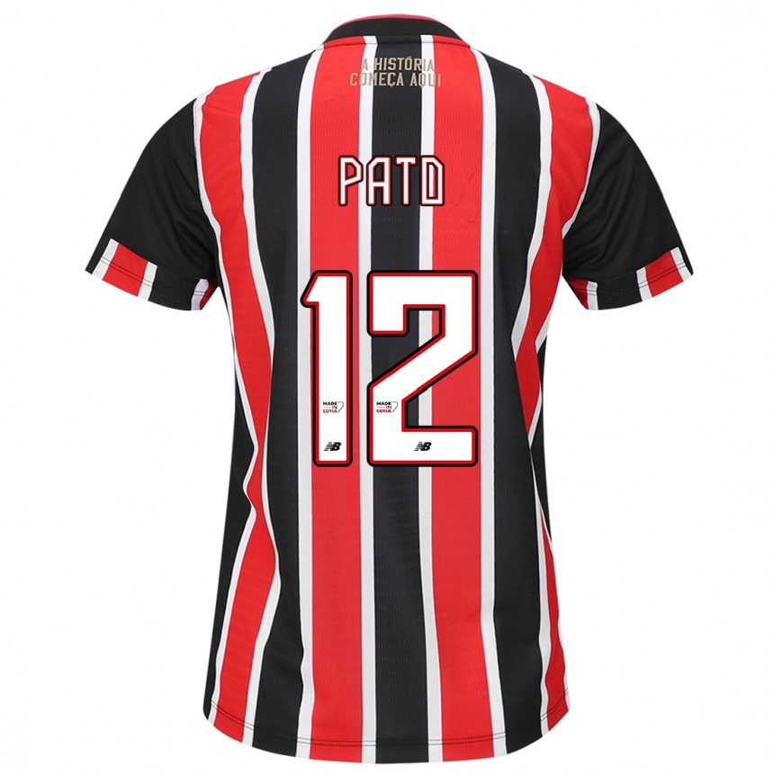 Kids Football Alexandre Pato #12 Black Red White Away Jersey 2024/25 T-Shirt Australia