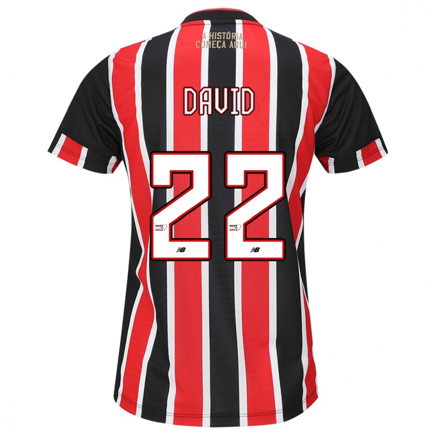 Kids Football David #22 Black Red White Away Jersey 2024/25 T-Shirt Australia